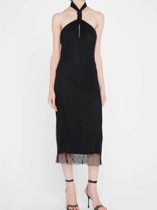 Helmut Lang Dresses & Skirts - Helmut Lang Mesh Halter Bodycon Midi Dress